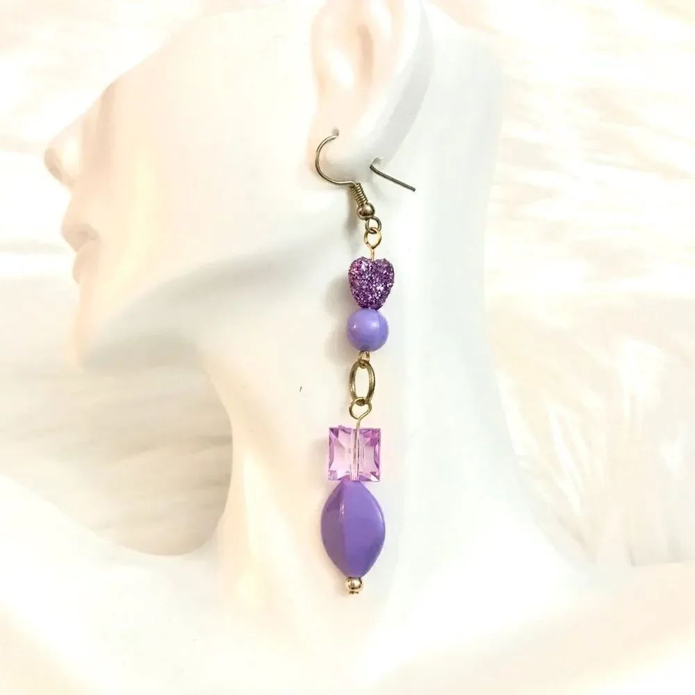 Purple beaded earrings 